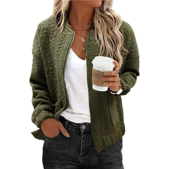 Bomber Jackets for Women Spring Fashion 2025 Cute Jacquard Coats